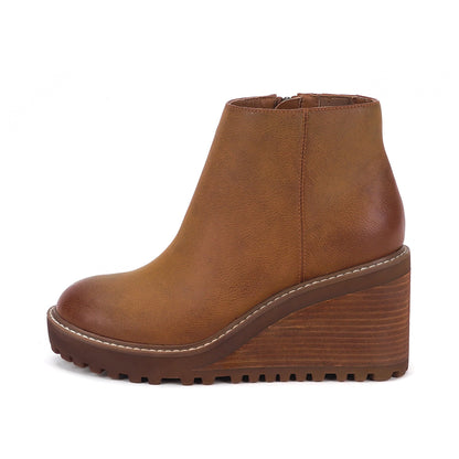 Yellow Box Footwear Alexis Wedge Ankle Boot - Tan