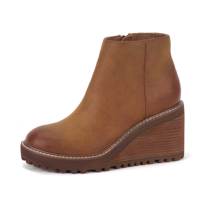 Yellow Box Footwear Alexis Wedge Ankle Boot - Tan