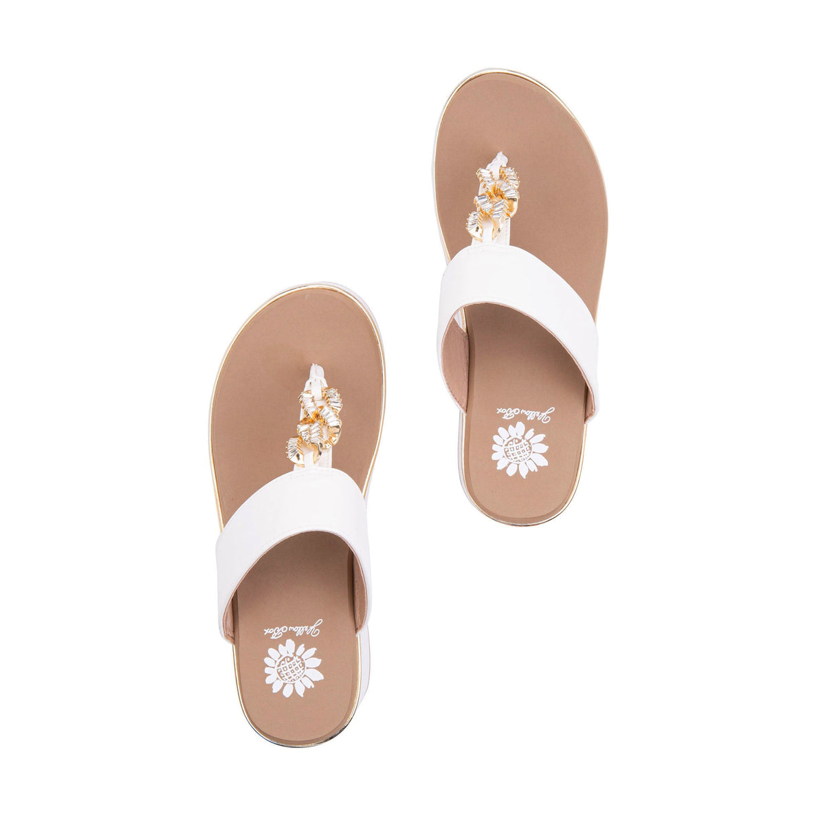 Yellow Box Footwear Darcy Wedge Sandal - White