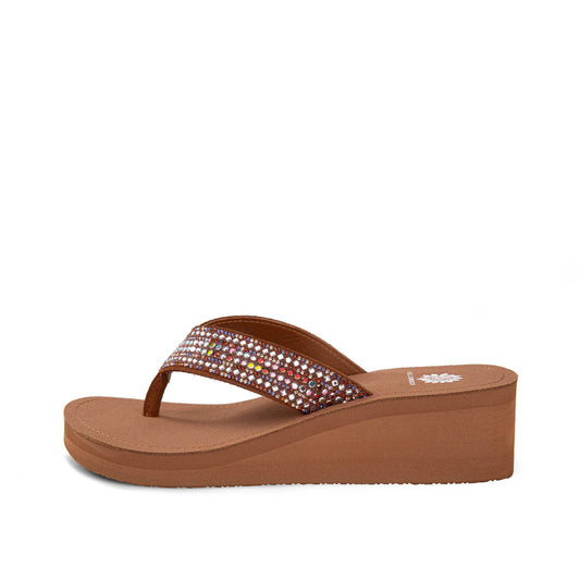 Yellow Box Footwear Terrah Wedge Sandal - Tan Multi