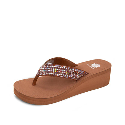 Yellow Box Footwear Terrah Wedge Sandal - Tan Multi