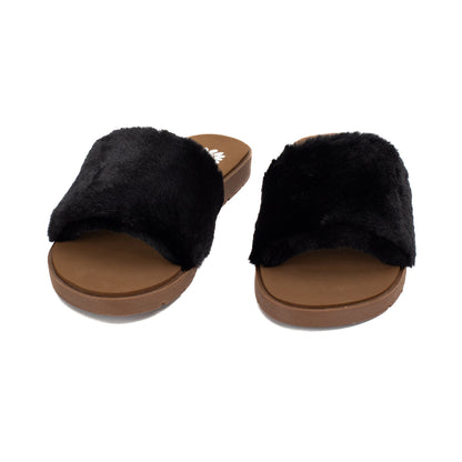 Yellow Box Footwear Felah Fur Sandal - Black