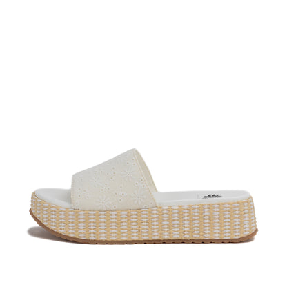 Yellow Box Footwear Anatto Flatform Slide - White