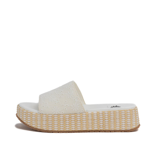 Yellow Box Footwear Anatto Flatform Slide - White