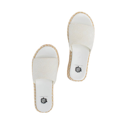 Yellow Box Footwear Anatto Flatform Slide - White
