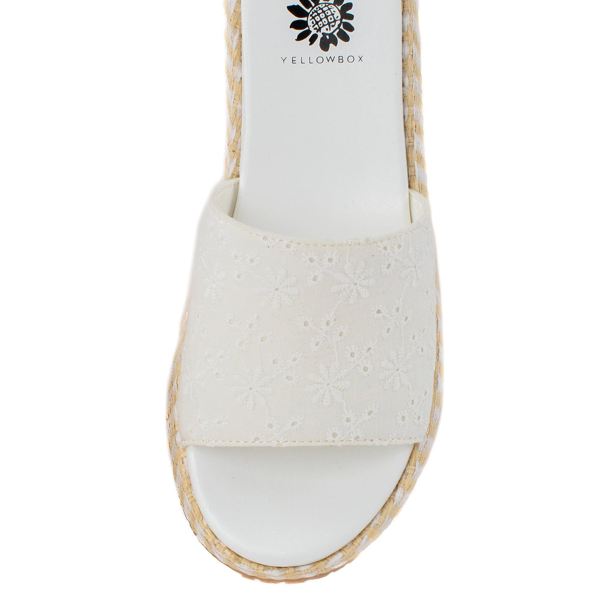 Yellow Box Footwear Anatto Flatform Slide - White