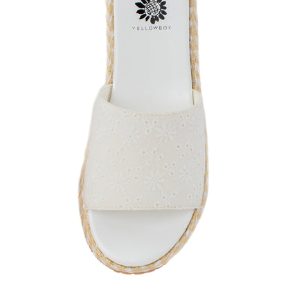 Yellow Box Footwear Anatto Flatform Slide - White
