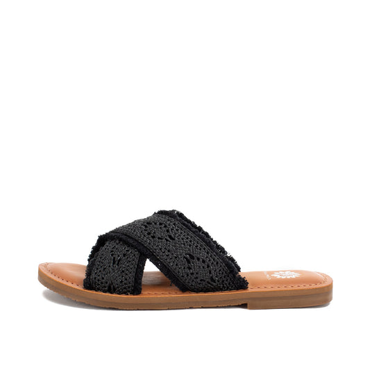 Yellow Box Footwear Deska Raffia Sandal - Black