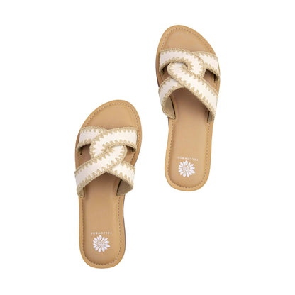 Yellow Box Footwear Dandie Slide Sandal - Cream