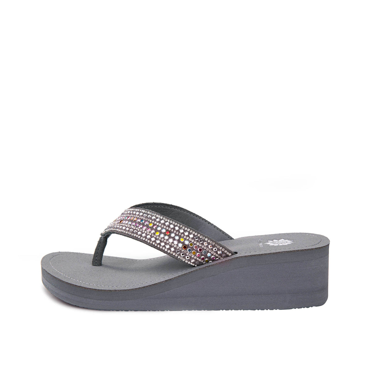 Yellow Box Footwear Terrah Wedge Sandal - Gray Multi