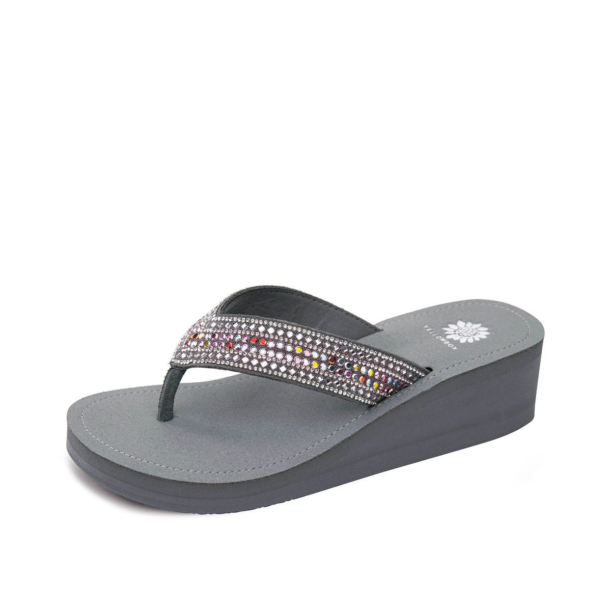 Yellow Box Footwear Terrah Wedge Sandal - Gray Multi
