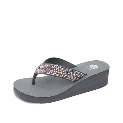 Yellow Box Footwear Terrah Wedge Sandal - Gray Multi