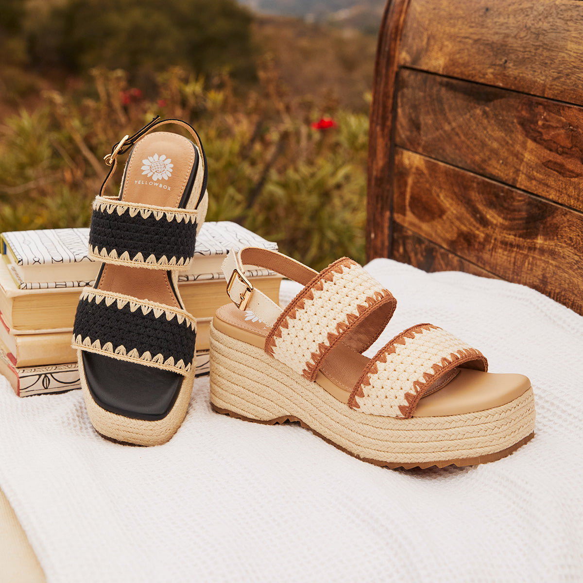 Yellow Box Footwear Hellen Wedge Sandal - Black